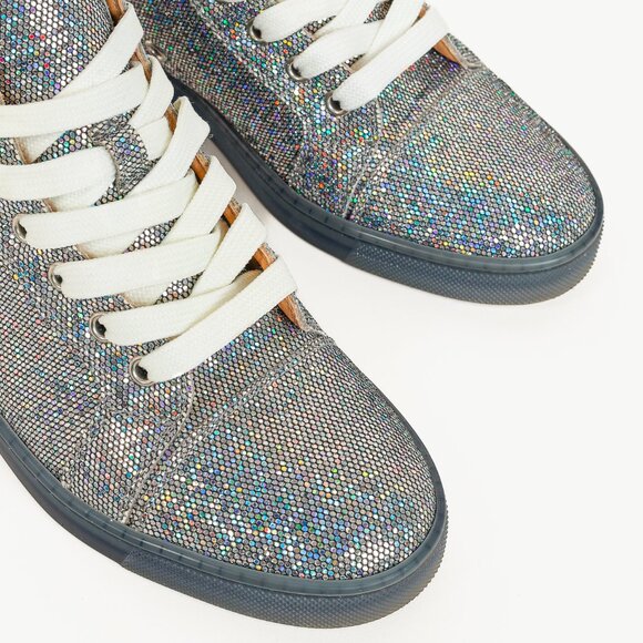 Christian Louboutin Bip Bip Disco Ball Flat High-Top Sneakers - Picture 6 of 12